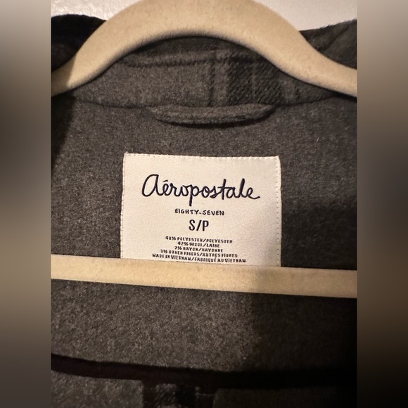 Aeropostale Eighty-Seven Pea Coat Size Small. Black and grey. - Picture 4 of 5